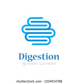 Intestine digestion vector logo isolated on white background