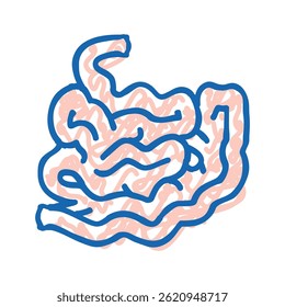 intestino órgão humano doodle ícone esboço vetor. intestino órgão humano sinal. símbolo isolado ilustração