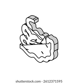 intestine human organ isometric icon vector. intestine human organ sign. isolated symbol illustration