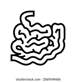intestine human organ line icon vector. intestine human organ sign. isolated contour symbol black illustration