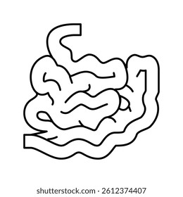 intestine human organ line icon vector. intestine human organ sign. isolated contour symbol black illustration