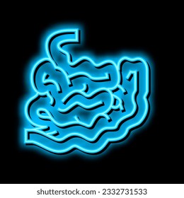 intestine human organ neon light sign vector. intestine human organ illustration