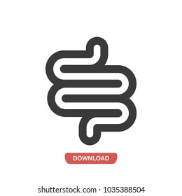 Intestine icon. Anatomy symbol. Organ pictogram, flat vector sign isolated on white background. Simple vector illustration for graphic and web design.