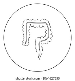 Intestine  icon black color in circle or round vector illustration