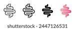 Intestine icon. Bowel symbol. Human anatomy, guts or intestinal tract vector illustration. Digestion sign. Abdominal gastric belly icon isolated.