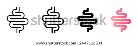 Intestine icon. Bowel symbol. Human anatomy, guts or intestinal tract vector illustration. Digestion sign. Abdominal gastric belly icon isolated.