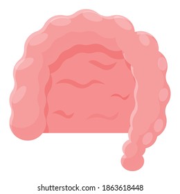 Darmsymbol. Cartoon des Darms, Vektorsymbol für Webdesign einzeln auf weißem Hintergrund