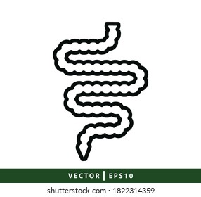 Intestine icon flat style illustration