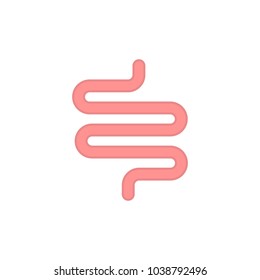 intestine icon in flat style isolated vector illustration on white transparent background