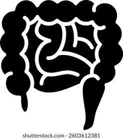 Intestine Icon Glyph Vector Illustration