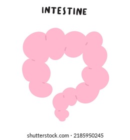 Intestine icon. Hand drawn vector illustration on white background.