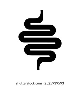 Ícone intestinal. Um intestino saudável. Sinais Digestivos.  Anatomia humana, intestinos ou trato intestinal. Símbolo de colonoscopia intestinal.