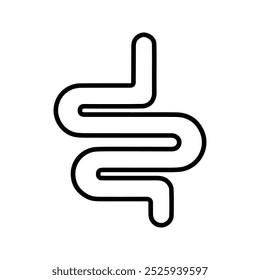Ícone intestinal. Um intestino saudável. Sinais Digestivos.  Anatomia humana, intestinos ou trato intestinal. Símbolo de colonoscopia intestinal.