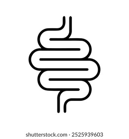 Ícone intestinal. Um intestino saudável. Sinais Digestivos.  Anatomia humana, intestinos ou trato intestinal. Símbolo de colonoscopia intestinal.