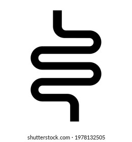 Intestine icon. Intestines help in the excretion of body waste into faeces.
