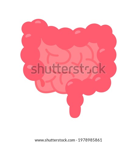 Intestine icon. Intestines help in the excretion of body waste into faeces. Stock photo © 