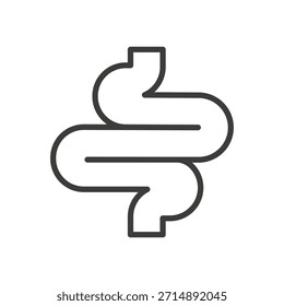 Intestine icon, line vector style.