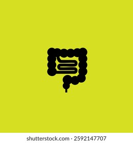 Intestine icon logo flat vector design