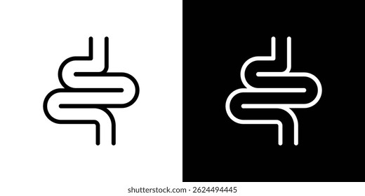 Ícone intestinal. Vetor de tipo de logotipo definido