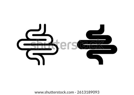 intestine icon set. digestive tract, gut symbol