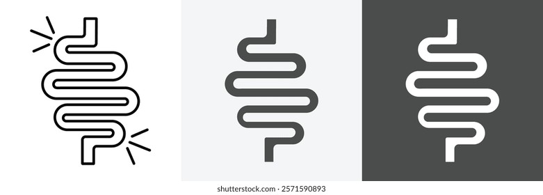 intestine icon set vector art