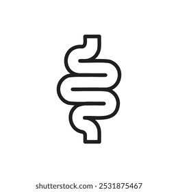 Intestine icon Simple thin outline