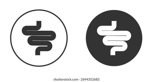 Icono del intestino. Simple Ilustración vectorial. Conjunto de iconos de silueta.