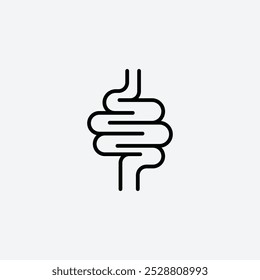 Intestine icon in tree different line stroke sizes.