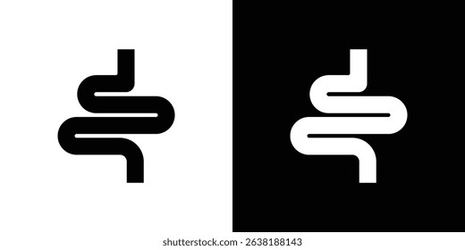Intestine icon Vector in flat style. Collection silhouettes