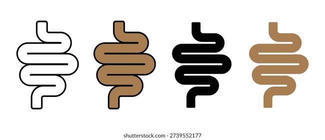 Intestine icon vector. Human digestive system symbol for stomach health, gastroenterology medical care, and internal organ set. Vector Illustration.