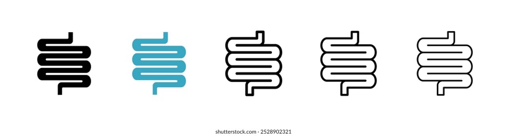 Ícone intestinal vetor ilustração conjunto