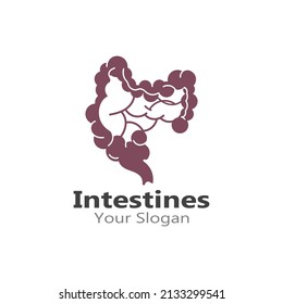 Intestine Icon Vector Logo Design Template Illustration