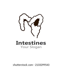 Intestine Icon Vector Logo Design Template Illustration