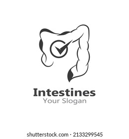 Intestine Icon Vector Logo Design Template Illustration