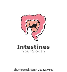 Intestine Icon Vector Logo Design Template Illustration