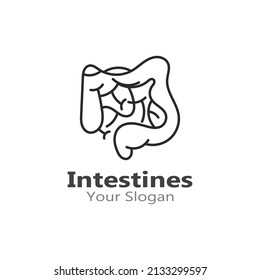 Intestine Icon Vector Logo Design Template Illustration