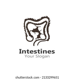 Intestine Icon Vector Logo Design Template Illustration