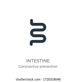 Vector de icono intestinal. Icono del intestino plano de moda de la colección de Coronavirus Prevention aislado en fondo blanco. La ilustración vectorial se puede utilizar para diseño gráfico web y móvil, logotipo, eps10