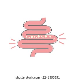 Intestine Illustration icon flat design vector