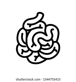 Intestine line flat vector icon for mobile application, button and website design. Illustration isolated on white background. EPS 10 design, logo, app, infographic.