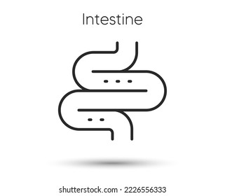 Intestine line icon. Digestion sign. Health bowel symbol. Colonoscopy gut procedure. Illustration for web and mobile app. Line style intestines health icon. Editable stroke colon bowel. Vector