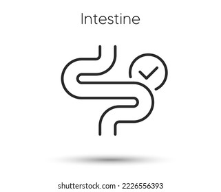 Intestine line icon. Digestion sign. Health bowel symbol. Colonoscopy gut procedure. Illustration for web and mobile app. Line style intestines health icon. Editable stroke colon bowel. Vector