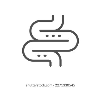 Intestine line icon. Healthy bowel, digestion sign. Intestines colonoscopy symbol. Quality design element. Linear style intestine icon. Editable stroke. Vector