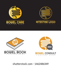 intestine logo collections, human intestine organ symbols. creative vector logo design, bowel logo, healthcare and medical icon, emblem, illustration element