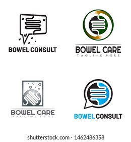 intestine logo collections, human intestine organ symbols. creative vector logo design, bowel logo, healthcare and medical icon, emblem, illustration element