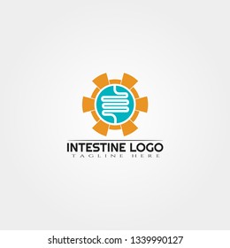 intestine logo template, creative vector logo design, bowel logo, medical icon, emblem,illustration element