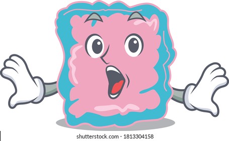 Intestine mascot design concept having a surprised gesture
