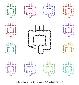 Intestine, organ multi color style icon. Simple thin line, outline vector of human organ icons for ui and ux, website or mobile application