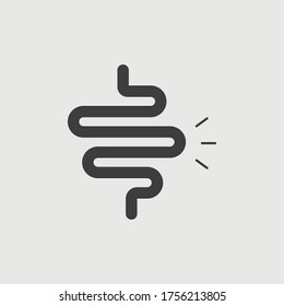 Intestine organ vector line icon isolated on white background. Vector illustration. Eps 10.