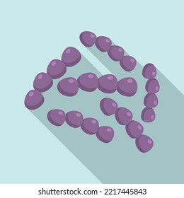 Intestine probiotic icon flat vector. Gut bacteria. Healthy organism